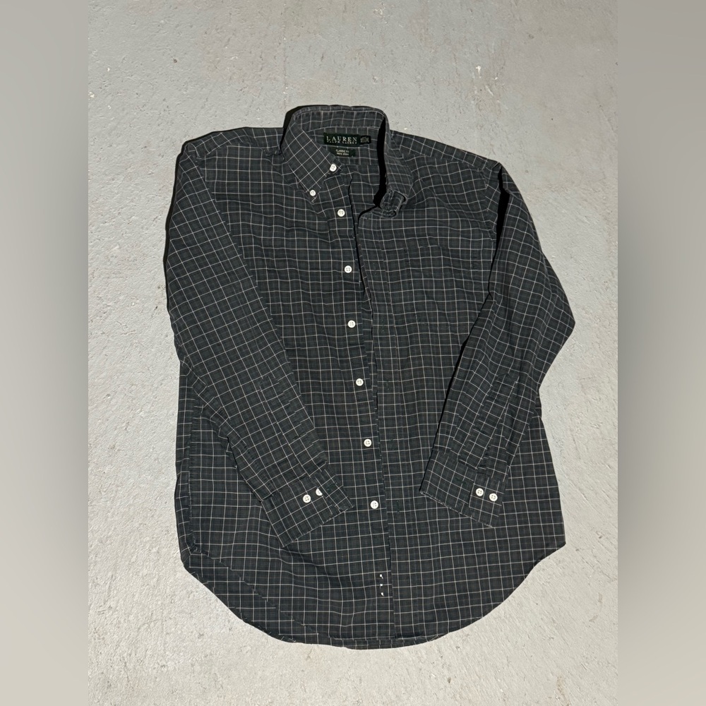 Ralph Lauren men’s classic preppy button down shirt green
